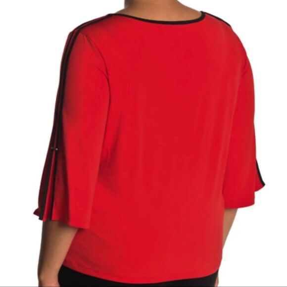 Carmen Marc Valvo Red Black Women's Top 1X - Picture 3 of 6